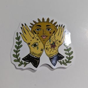 Sun and Hand sticker
